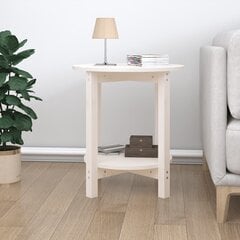 vidaXL Sohvapöytä valkoinen Ø 55x60 cm täysi mänty hinta ja tiedot | Sohvapöydät | hobbyhall.fi