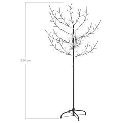 vidaXL Joulukuusi 120 lämpimän valkoista LED-valoa kirsikankukka 150cm hinta ja tiedot | Juhlakoristeet | hobbyhall.fi