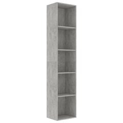 vidaXL Kirjahylly betoninharmaa 40x30x189 cm lastulevy hinta ja tiedot | Hyllyt | hobbyhall.fi