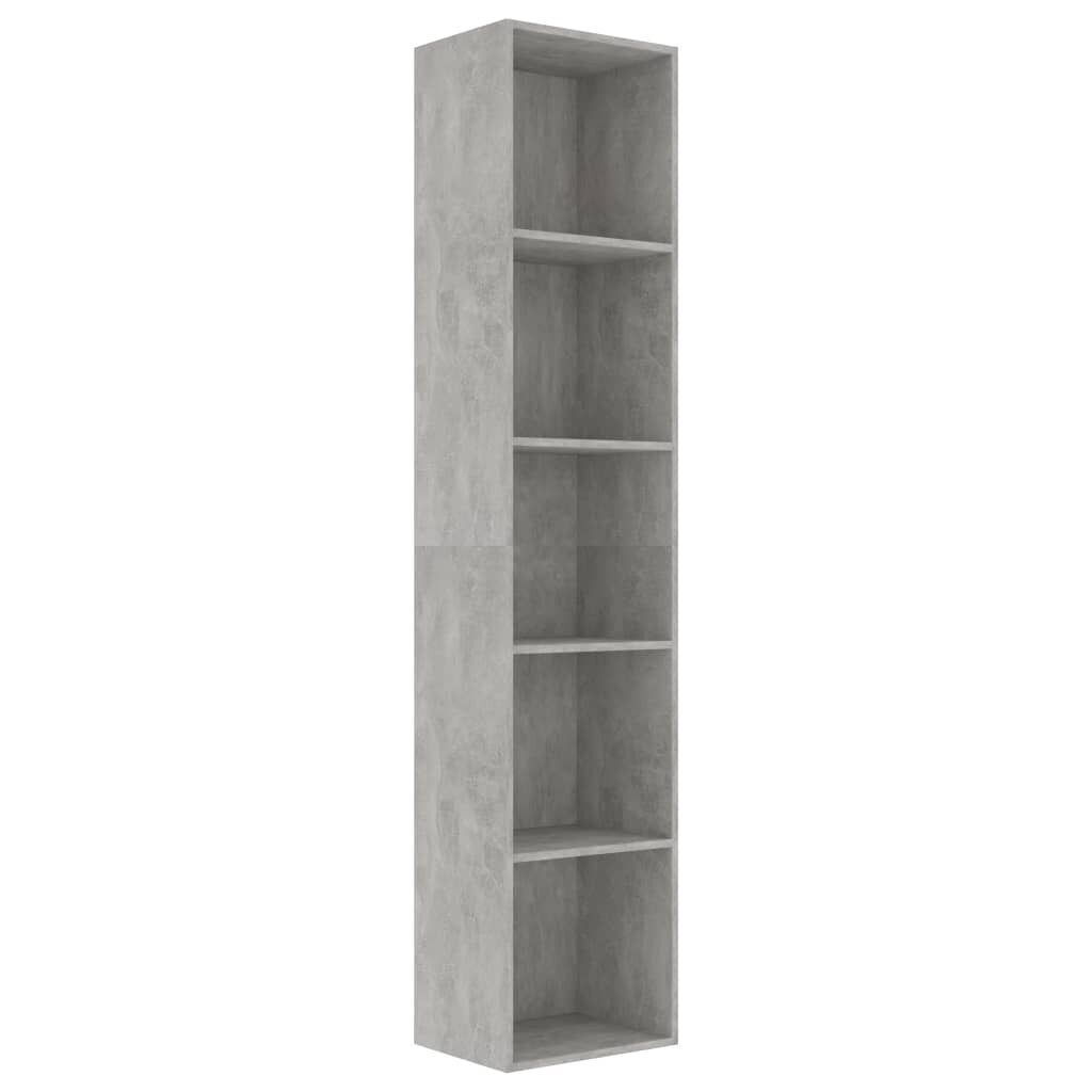 vidaXL Kirjahylly betoninharmaa 40x30x189 cm lastulevy hinta ja tiedot | Hyllyt | hobbyhall.fi