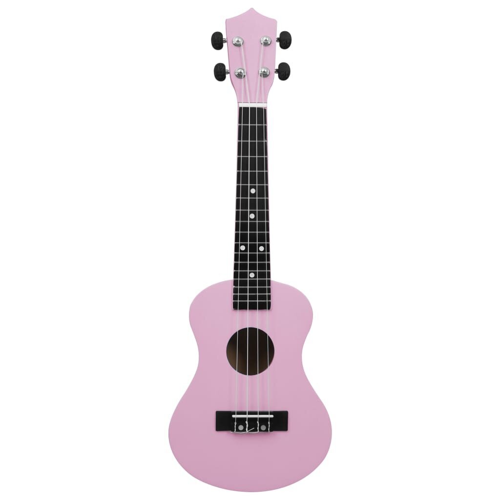 vidaXL Sopraano ukulelesarja laukulla lapsille vaaleanpunainen 23" hinta ja tiedot | Kitarat | hobbyhall.fi