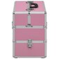 vidaXL Meikkikotelo 37x24x35 cm pinkki alumiini hinta ja tiedot | Kosmetiikkalaukut ja peilit | hobbyhall.fi