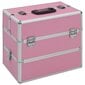 vidaXL Meikkikotelo 37x24x35 cm pinkki alumiini hinta ja tiedot | Kosmetiikkalaukut ja peilit | hobbyhall.fi