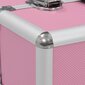 vidaXL Meikkikotelo 37x24x35 cm pinkki alumiini hinta ja tiedot | Kosmetiikkalaukut ja peilit | hobbyhall.fi