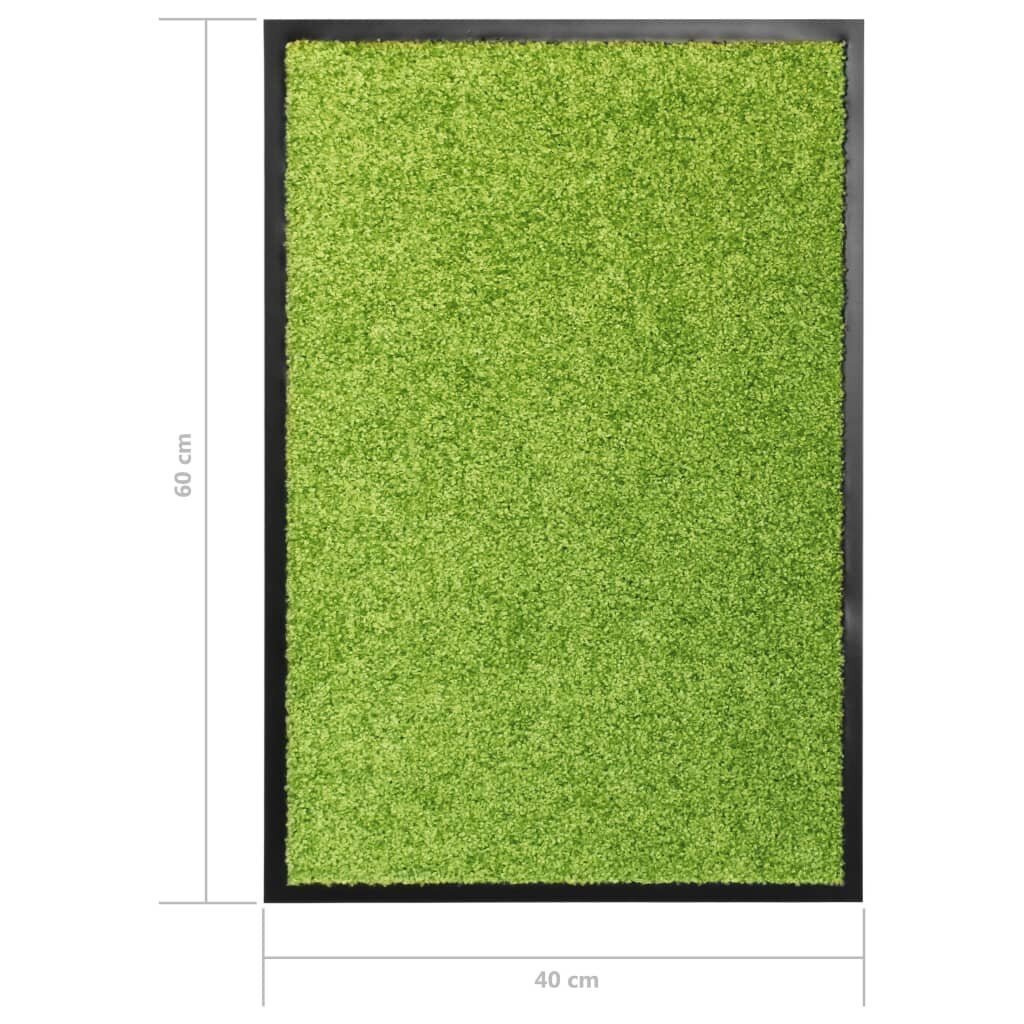 vidaXL Ovimatto pestävä vihreä 40x60 cm hinta ja tiedot | Ovimatot | hobbyhall.fi