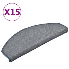 vidaXL Porrasmatot 15 kpl vaaleanharmaa ja sininen 65x24x4 cm hinta ja tiedot | Isot matot | hobbyhall.fi