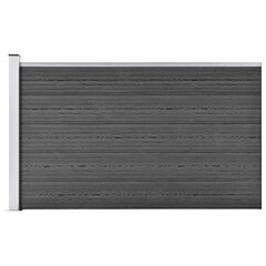 vidaXL Aitapaneeli WPC 175x105 cm musta hinta ja tiedot | Aidat ja tarvikkeet | hobbyhall.fi