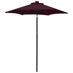 vidaXL Aurinkovarjo LED-valolla viininpunainen 200x211 cm alumiini hinta ja tiedot | Aurinkovarjot ja markiisit | hobbyhall.fi