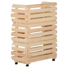 vidaXL Vihanneskärry 57x30x80 cm täysi mänty hinta ja tiedot | Keittiövälineet | hobbyhall.fi