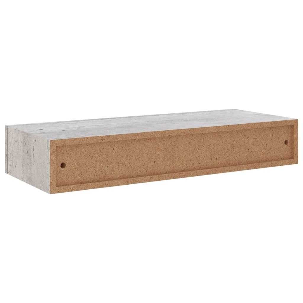 vidaXL Seinälaatikkohylly betoninharmaa 60x23,5x10 cm MDF hinta ja tiedot | Hyllyt | hobbyhall.fi