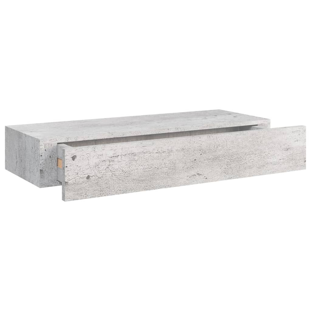 vidaXL Seinälaatikkohylly betoninharmaa 60x23,5x10 cm MDF hinta ja tiedot | Hyllyt | hobbyhall.fi