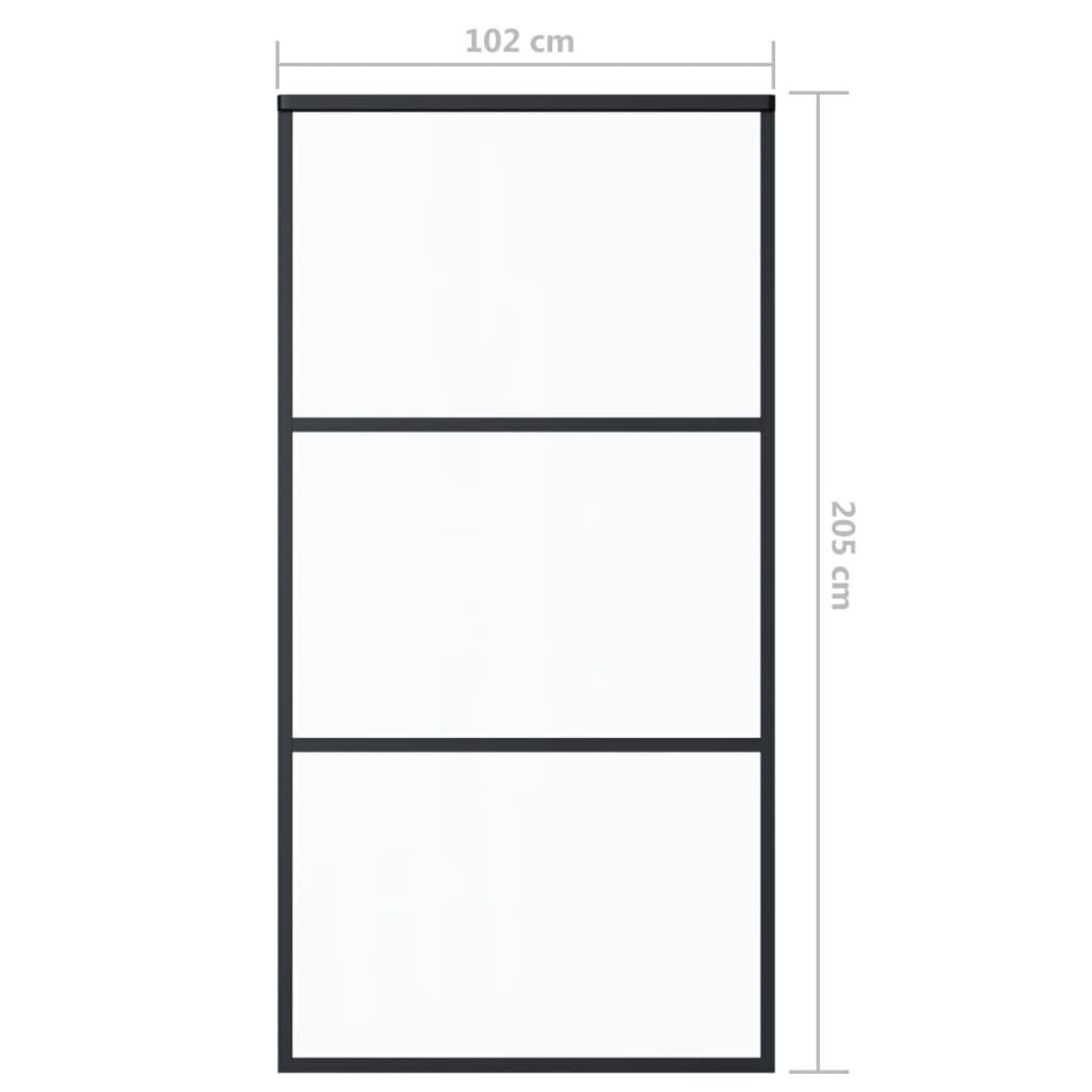 vidaXL Liukuovi asennustarvikkeilla ESG lasi ja alumiini 102x205 cm hinta ja tiedot | Sisäovet | hobbyhall.fi