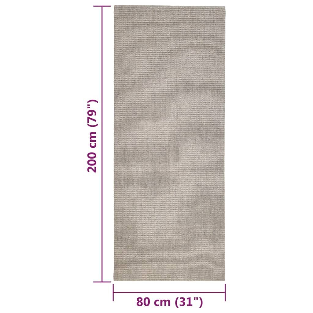 vidaXL Matto luonnollinen sisal 80x200 cm hiekka hinta ja tiedot | Isot matot | hobbyhall.fi