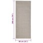 vidaXL Matto luonnollinen sisal 80x200 cm hiekka hinta ja tiedot | Isot matot | hobbyhall.fi