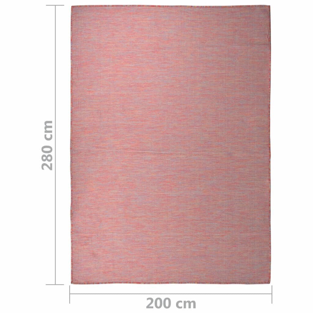 vidaXL Ulkomatto Flatweave 200x280 cm punainen hinta ja tiedot | Isot matot | hobbyhall.fi