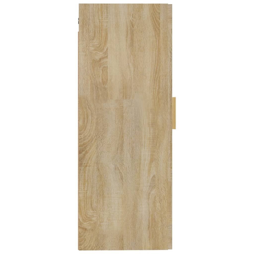 vidaXL Seinäkaappi Sonoma-tammi 35x34x90 cm tekninen puu hinta ja tiedot | Olohuoneen kaapit ja lipastot | hobbyhall.fi