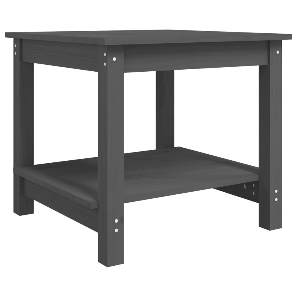 vidaXL Sohvapöytä harmaa 50x50x45 cm täysi mänty hinta ja tiedot | Sohvapöydät | hobbyhall.fi