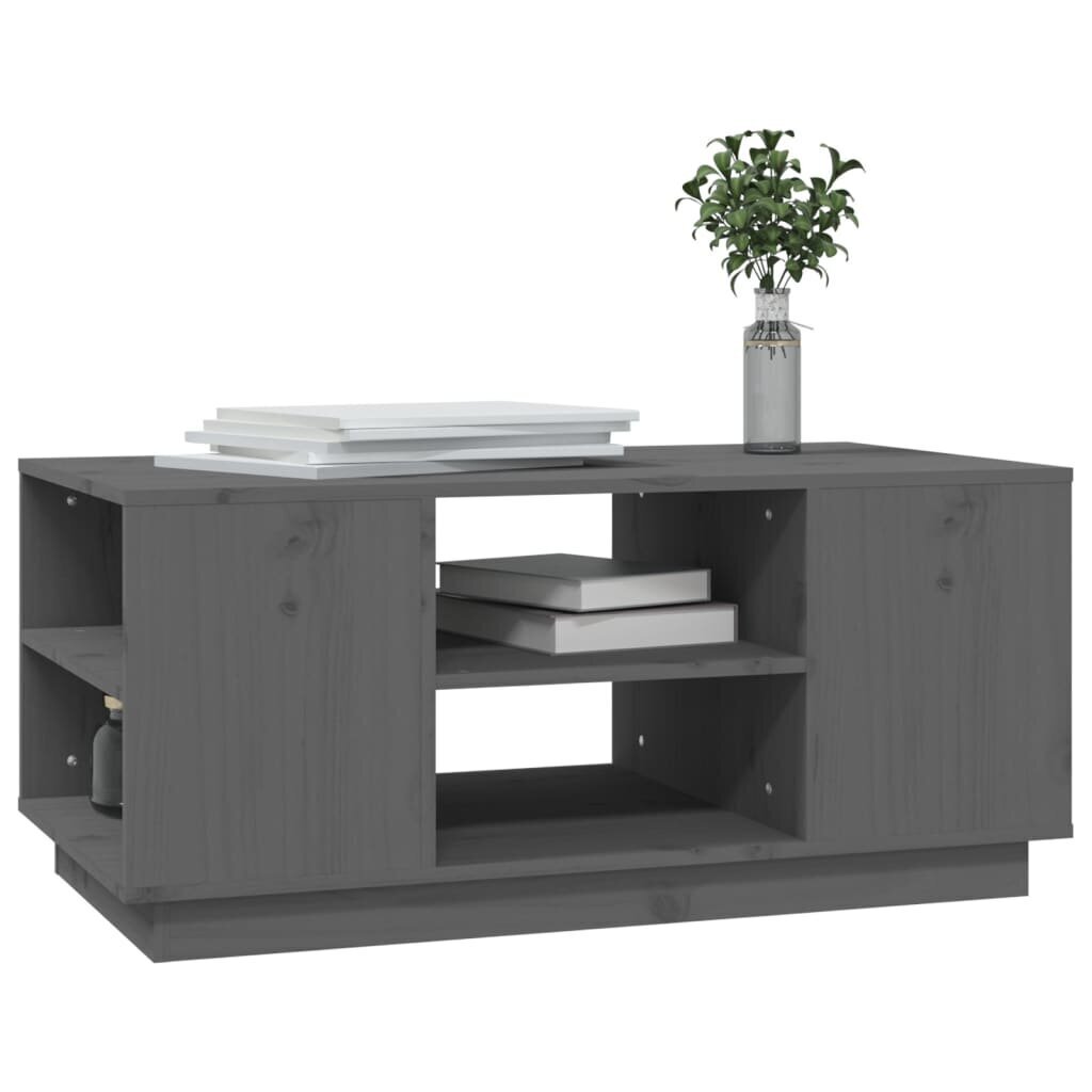 vidaXL Sohvapöytä harmaa 90x49x40,5 cm täysi mänty hinta ja tiedot | Sohvapöydät | hobbyhall.fi
