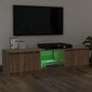 vidaXL TV-taso LED-valoilla ruskea tammi 140x40x35,5 cm hinta ja tiedot | TV-tasot | hobbyhall.fi