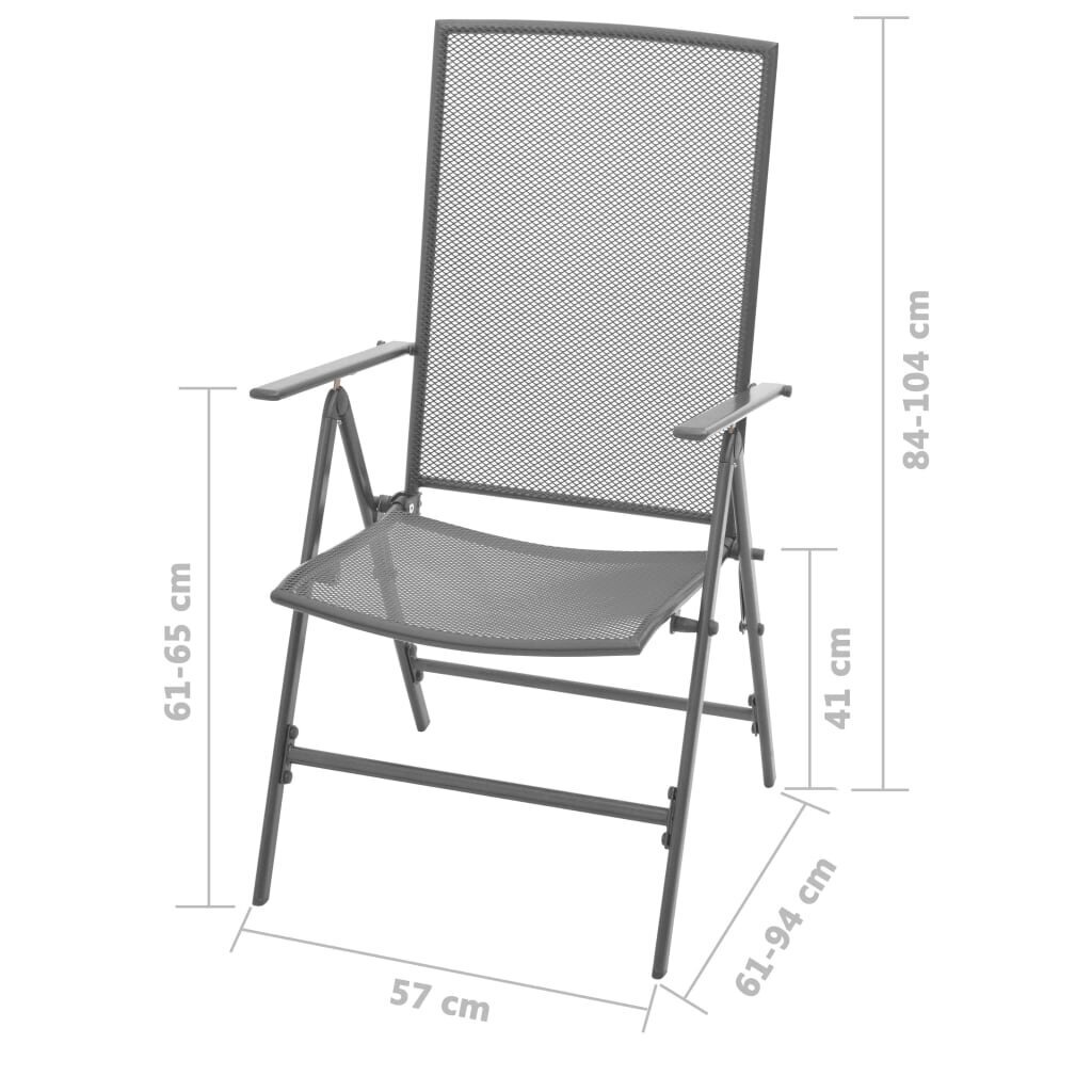 vidaXL 3-osainen Puutarhan ruokailuryhmä teräs antrasiitti hinta ja tiedot | Puutarhakalusteet | hobbyhall.fi