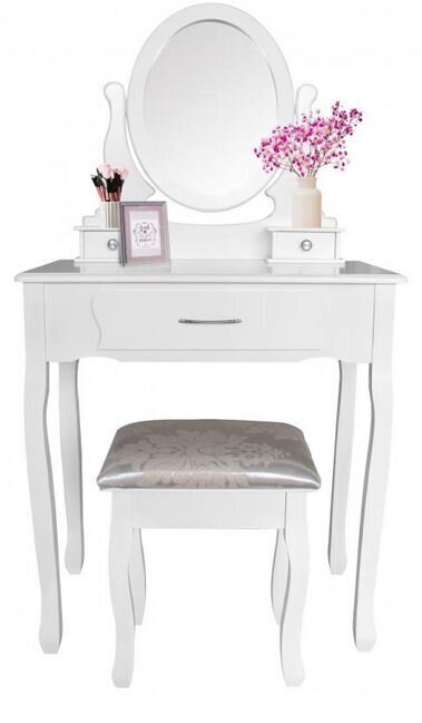 Peilipöytä tuolilla Sophia, valkoinen hinta ja tiedot | Peilipöydät | hobbyhall.fi
