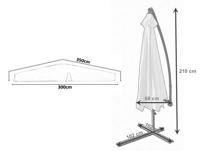 Aurinkovarjo BANANA 3 x 3 m hinta ja tiedot | Aurinkovarjot ja markiisit | hobbyhall.fi