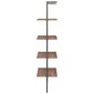 vidaXL 4-kerroksinen kalteva hylly tummanrusk. ja musta 64x35x152,5 cm hinta ja tiedot | Hyllyt | hobbyhall.fi