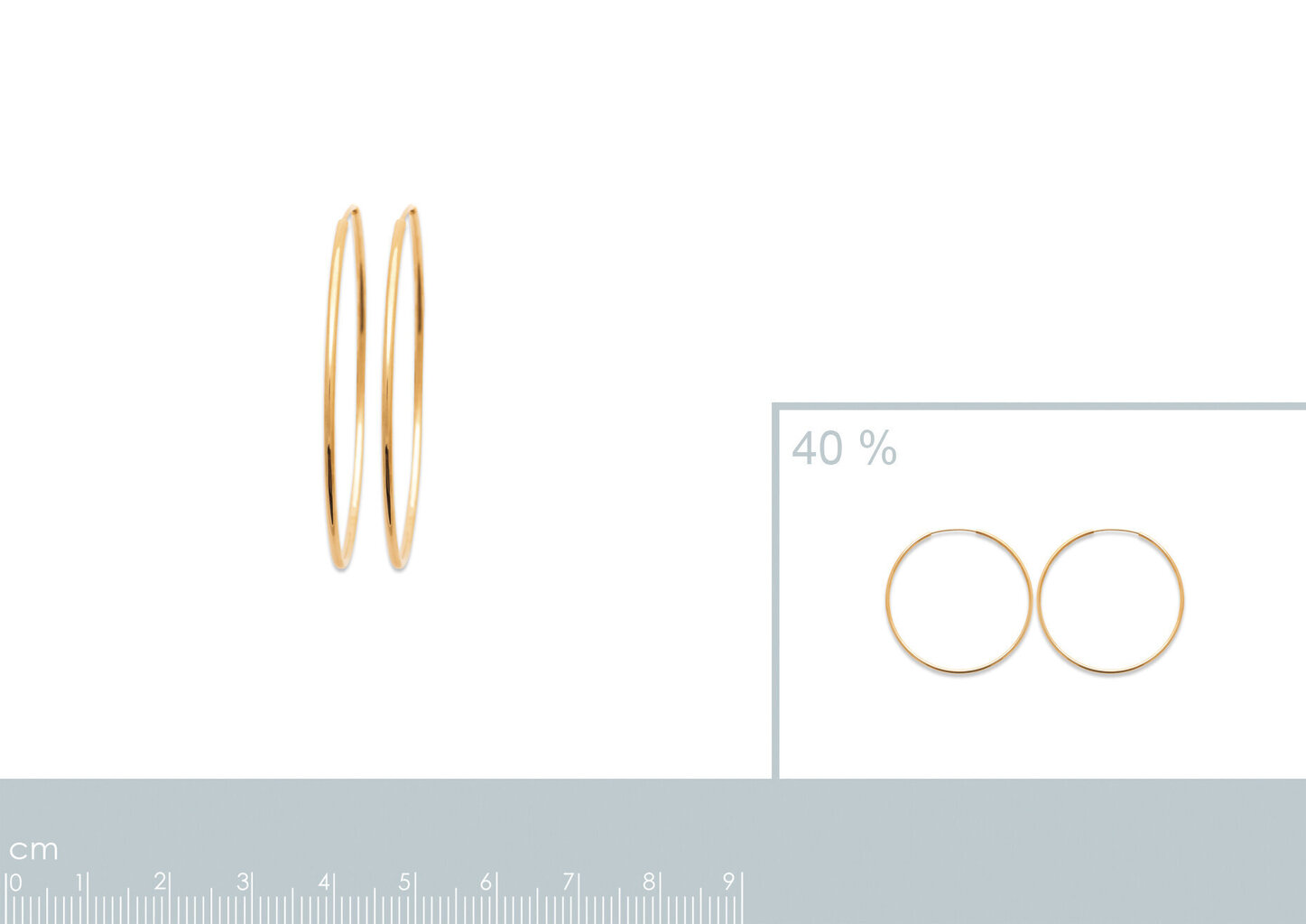 Kullatut korvakorut 750°, ⌀ 50 mm, valmistettu Ranskassa hinta ja tiedot | Korvakorut | hobbyhall.fi