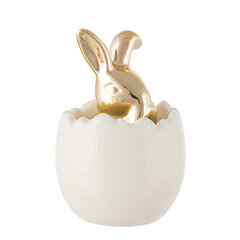 Keraaminen figuuri kultainen jänis munassa 5,5x5,5x8 cm hinta ja tiedot | Juhlakoristeet | hobbyhall.fi