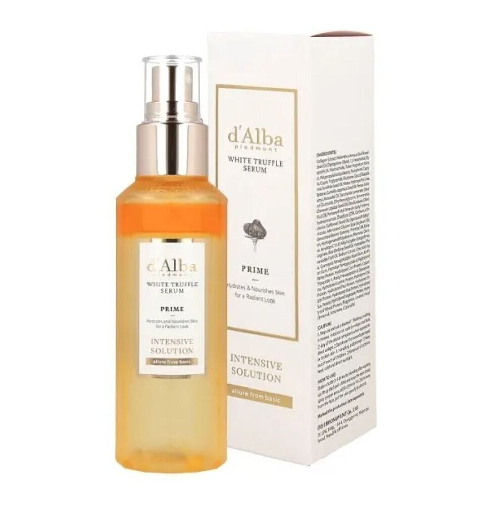 D'ALBA PIEDMONT White Truffle Prime Intensiv Serum 100 ml ikääntymistä estävä kollageeniseerumi hinta ja tiedot | Kasvoöljyt ja seerumit | hobbyhall.fi