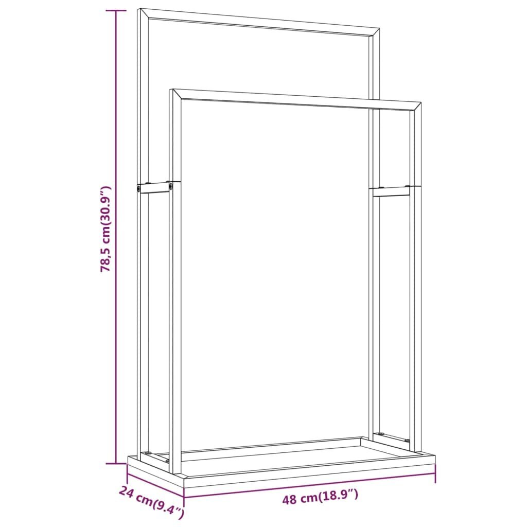 vidaXL Vapaasti seisova pyyheteline kultainen 48x24x78,5 cm rauta hinta ja tiedot | Kylpyhuoneen sisustus | hobbyhall.fi