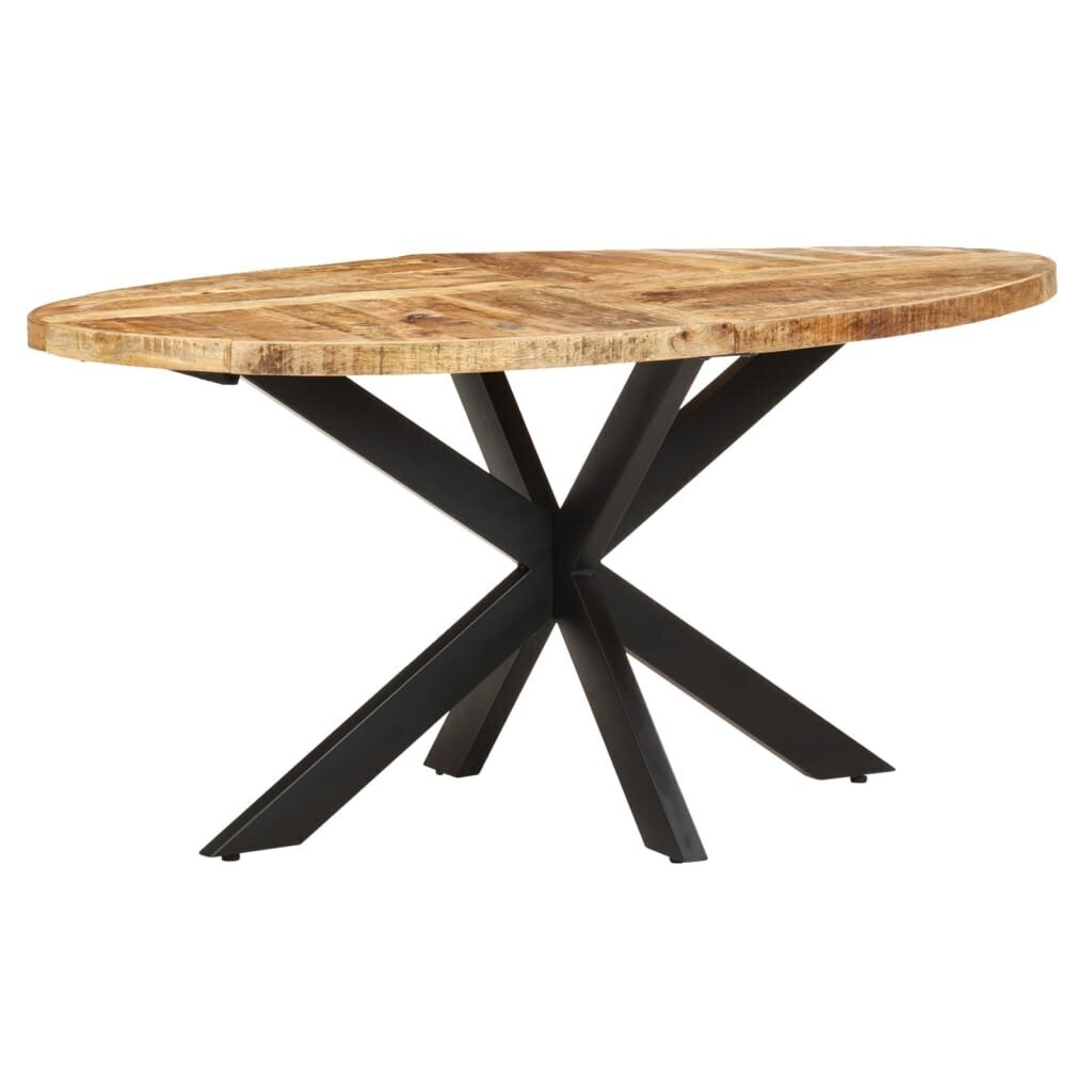 vidaXL Ruokapöytä 160x90x75 cm karkea mangopuu hinta ja tiedot | Ruokapöydät | hobbyhall.fi