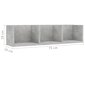 vidaXL CD-seinähylly betoninharmaa 75x18x18 cm lastulevy hinta ja tiedot | Hyllyt | hobbyhall.fi