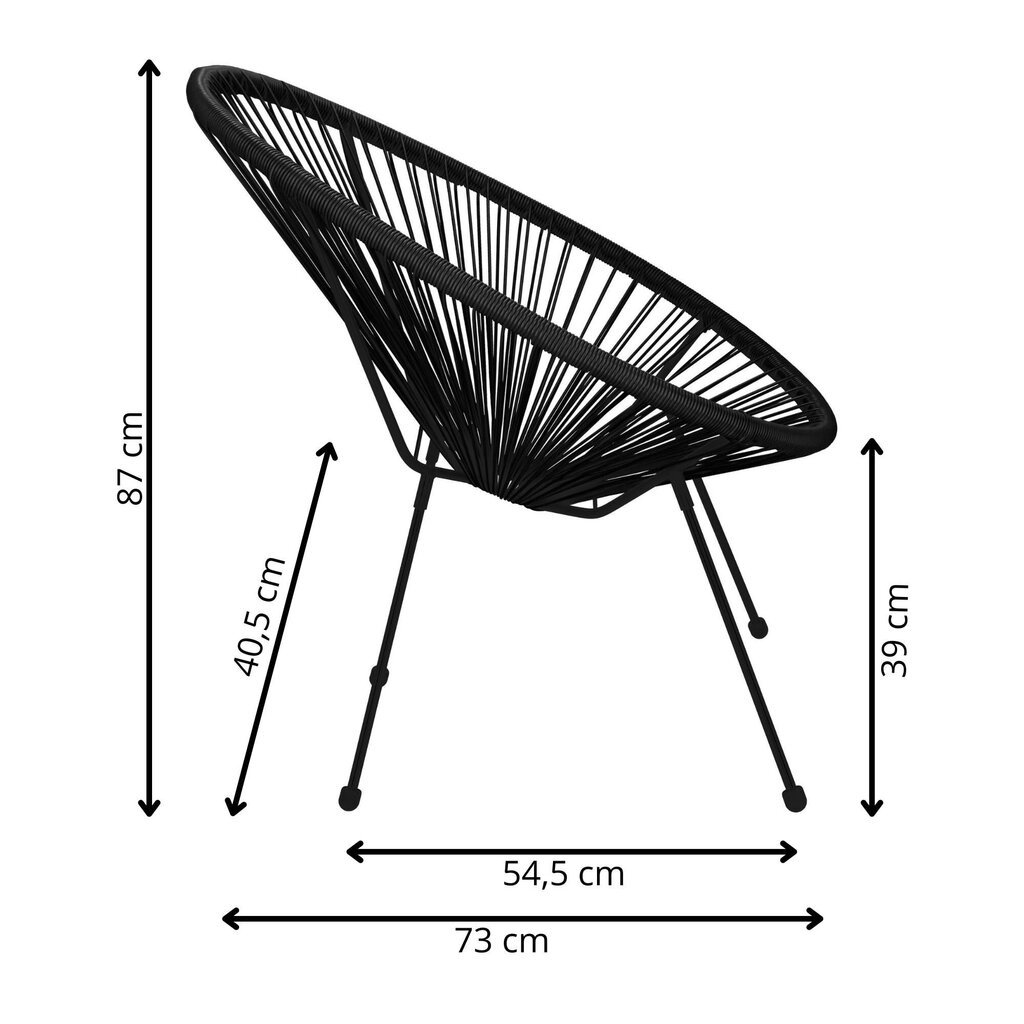 Puutarhatuoli Springos GF0085 72 X 82 X 85 CM hinta ja tiedot | Puutarhatuolit | hobbyhall.fi