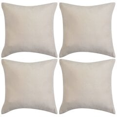 vidaXL Tyynynpäällinen 4 kpl Keinomokka 50x50 cm Beige hinta ja tiedot | Pussilakanat | hobbyhall.fi