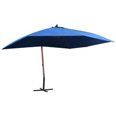 vidaXL Riippuva aurinkovarjo puurunko 400x300 cm sininen hinta ja tiedot | Aurinkovarjot ja markiisit | hobbyhall.fi