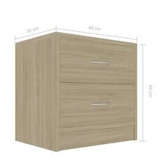 vidaXL Yöpöytä Sonoma-tammi 40x30x40 cm lastulevy hinta ja tiedot | Yöpöydät | hobbyhall.fi