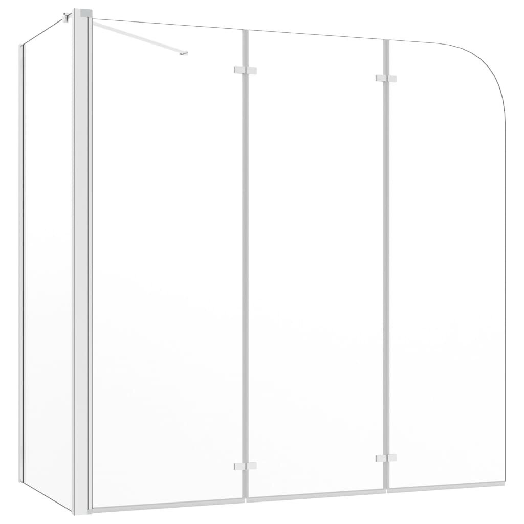 vidaXL Kylpyammeen seinä 120x69x130 cm karkaistu lasi läpinäkyvä hinta ja tiedot | Suihkuseinät ja -ovet | hobbyhall.fi