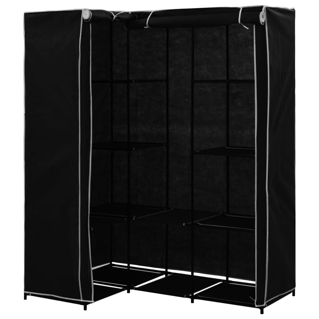 vidaXL Kulmavaatekaappi musta 130x87x169 cm hinta ja tiedot | Kaapit | hobbyhall.fi