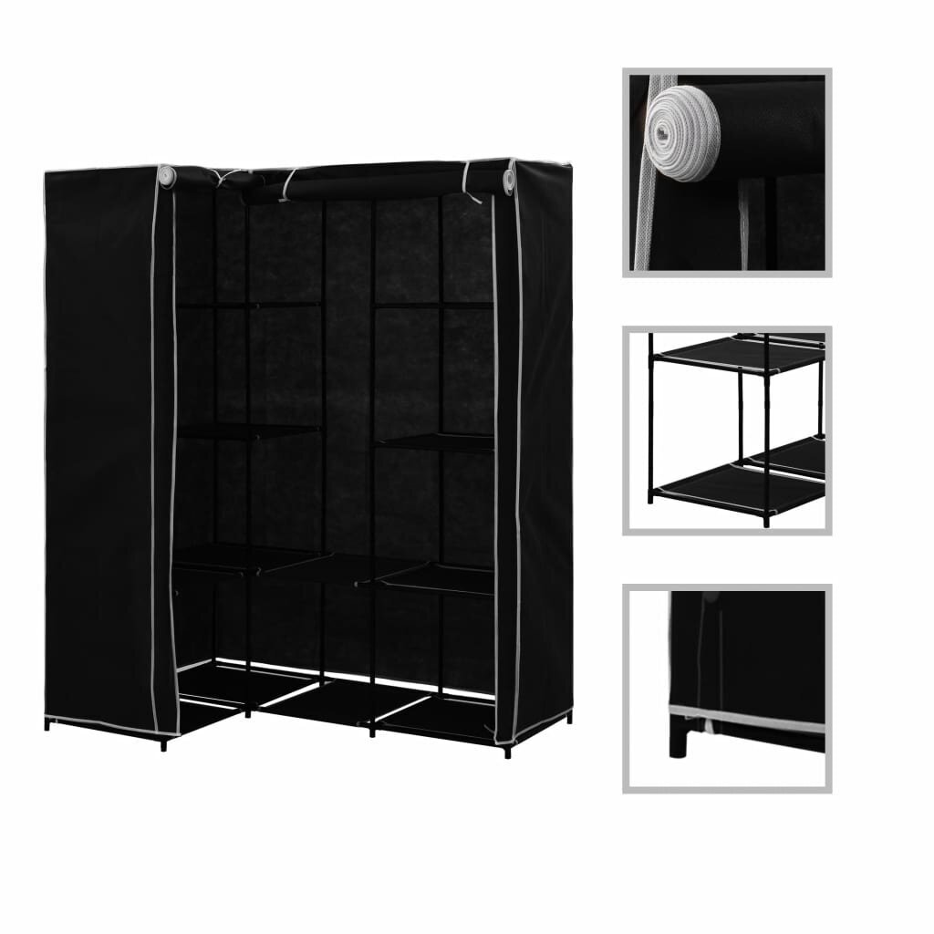 vidaXL Kulmavaatekaappi musta 130x87x169 cm hinta ja tiedot | Kaapit | hobbyhall.fi