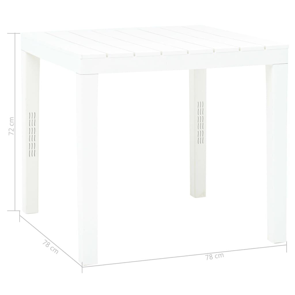 vidaXL Puutarhapöytä valkoinen 78x78x72 cm muovi hinta ja tiedot | Puutarhapöydät | hobbyhall.fi