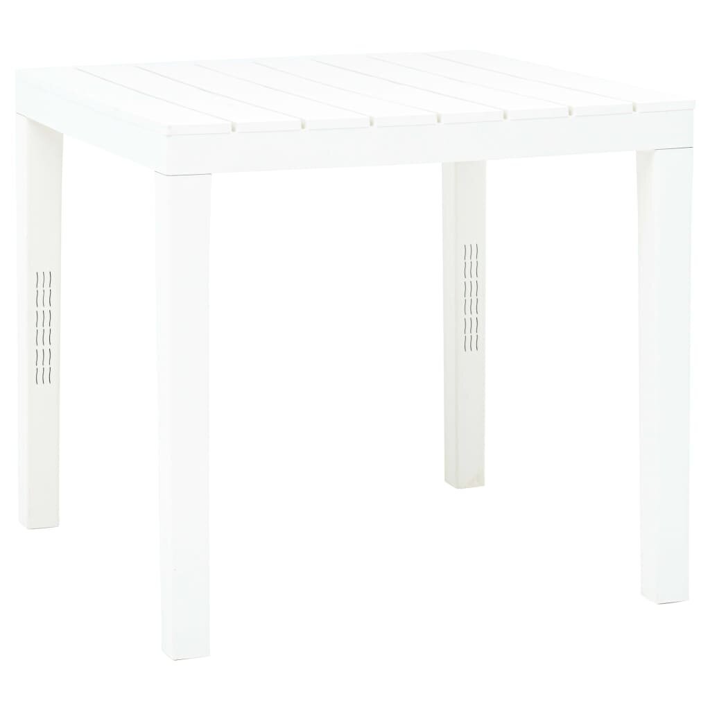 vidaXL Puutarhapöytä valkoinen 78x78x72 cm muovi hinta ja tiedot | Puutarhapöydät | hobbyhall.fi