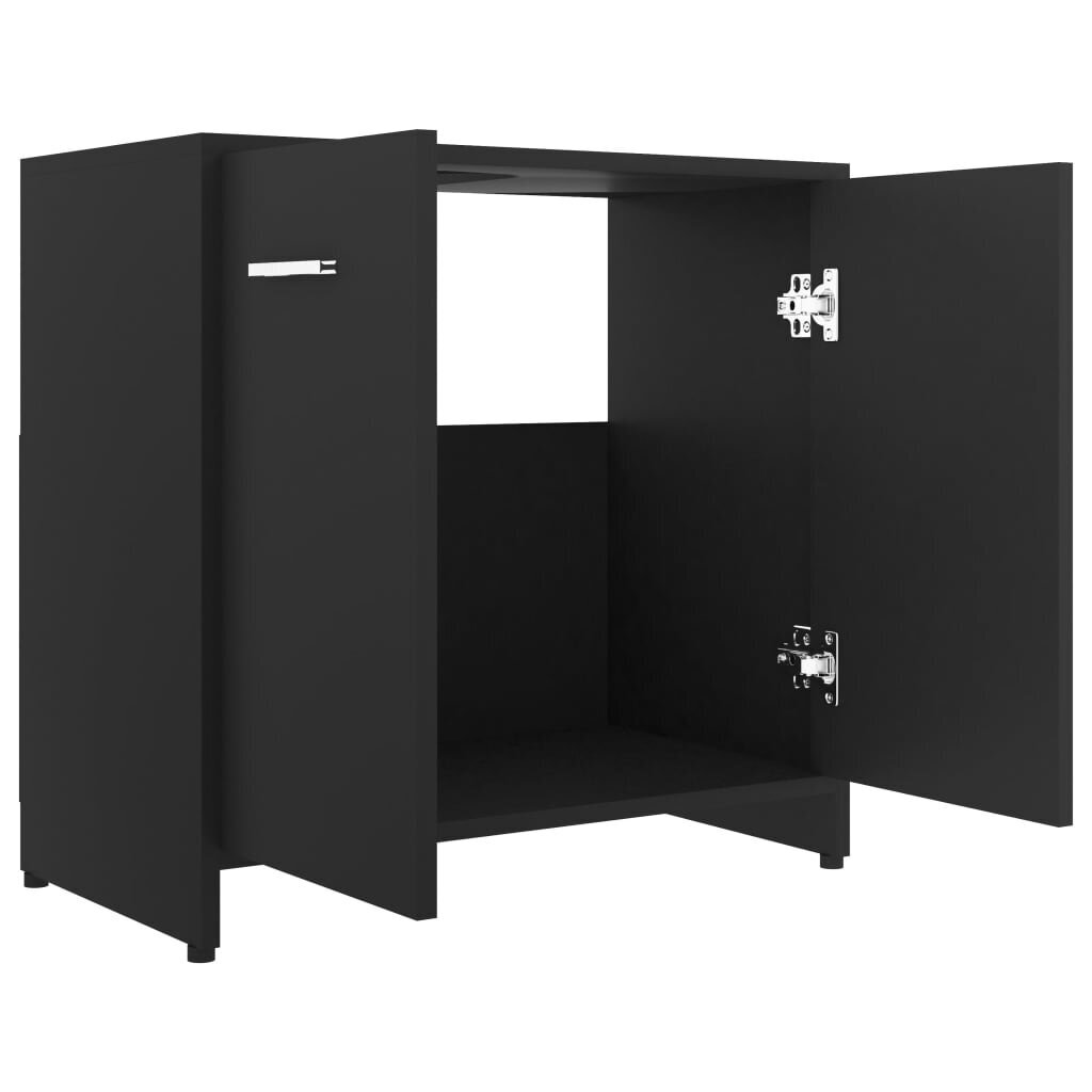 vidaXL Kylpyhuonekaappi musta 60x33x61 cm lastulevy hinta ja tiedot | Kylpyhuonekaapit | hobbyhall.fi