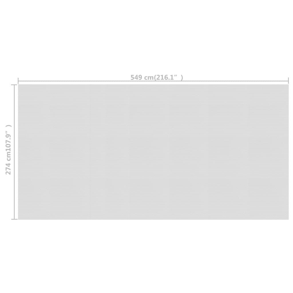 vidaXL Kelluva uima-altaan PE-aurinkoenergiakalvo 549x274 cm harmaa hinta ja tiedot | Uima-allastarvikkeet | hobbyhall.fi