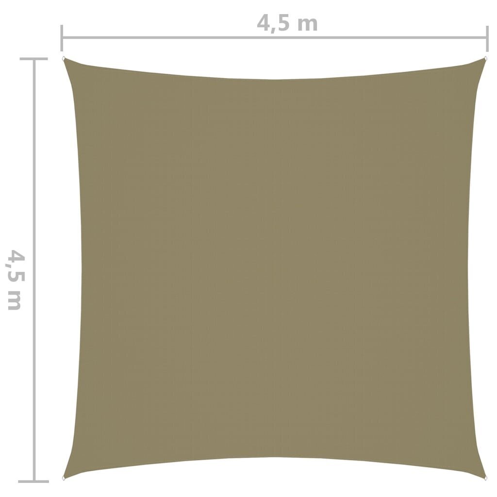 vidaXL Aurinkopurje Oxford-kangas neliö 4,5x4,5 m beige hinta ja tiedot | Aurinkovarjot ja markiisit | hobbyhall.fi