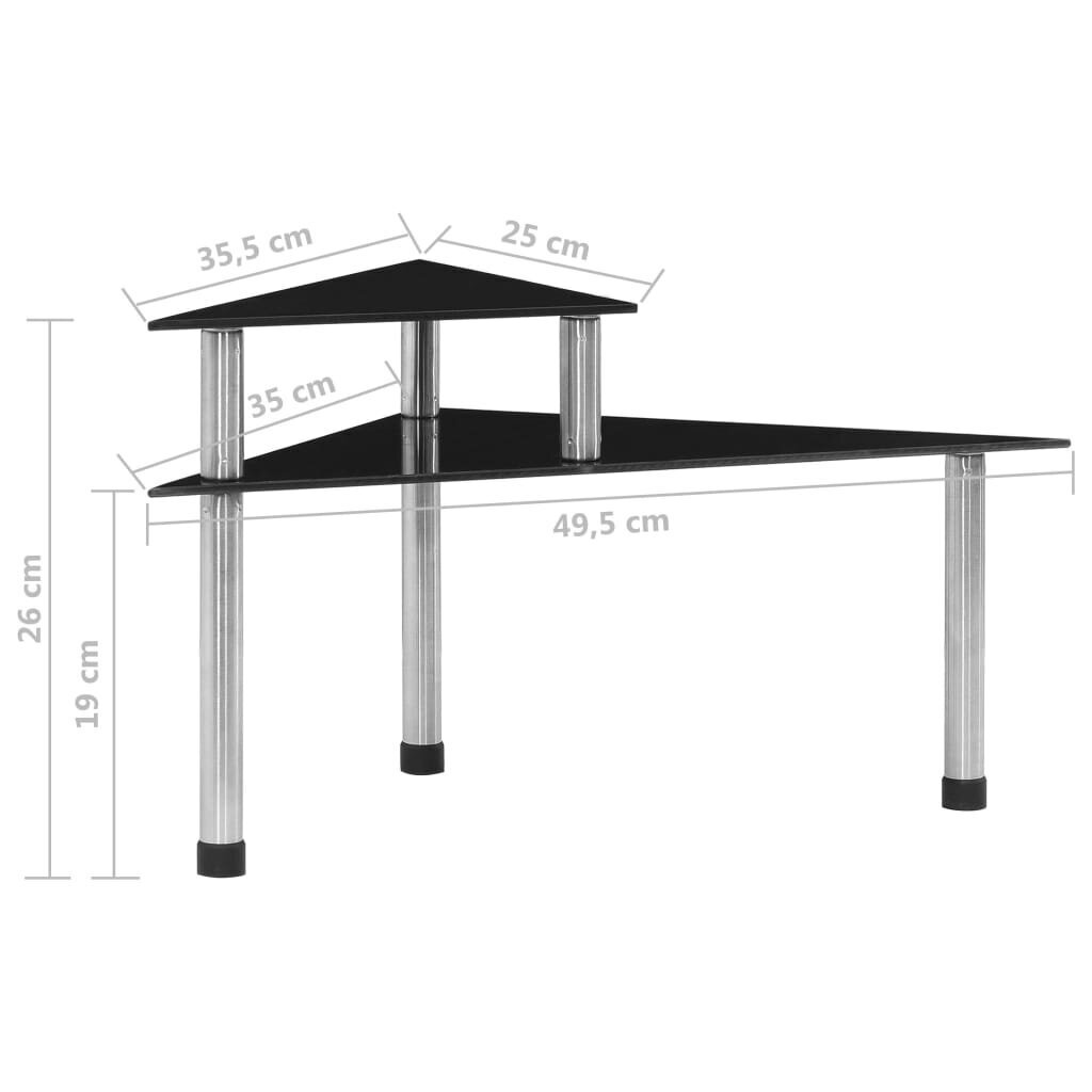 vidaXL Keittiöhylly musta 49,5x35x26 cm karkaistu lasi hinta ja tiedot | Sohvapöydät | hobbyhall.fi