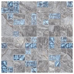 vidaXL Mosaiikkilaatat 22 kpl siniharmaa 30x30 cm lasi hinta ja tiedot | Seinälaatat | hobbyhall.fi