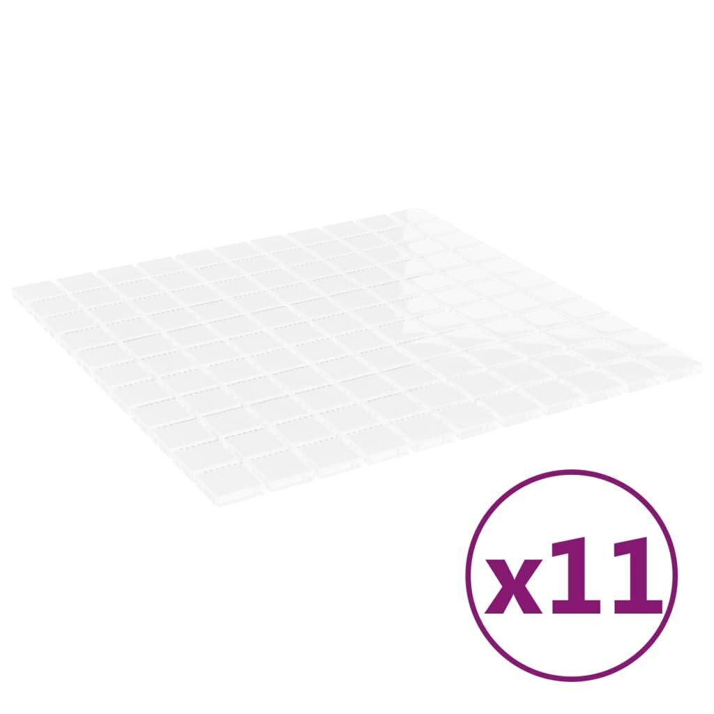 vidaXL Mosaiikkilaatat 11 kpl valkoinen 30x30 cm lasi hinta ja tiedot | Seinälaatat | hobbyhall.fi