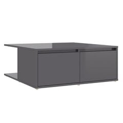 vidaXL Sohvapöytä korkeakiilto harmaa 80x80x31 cm lastulevy hinta ja tiedot | Sohvapöydät | hobbyhall.fi