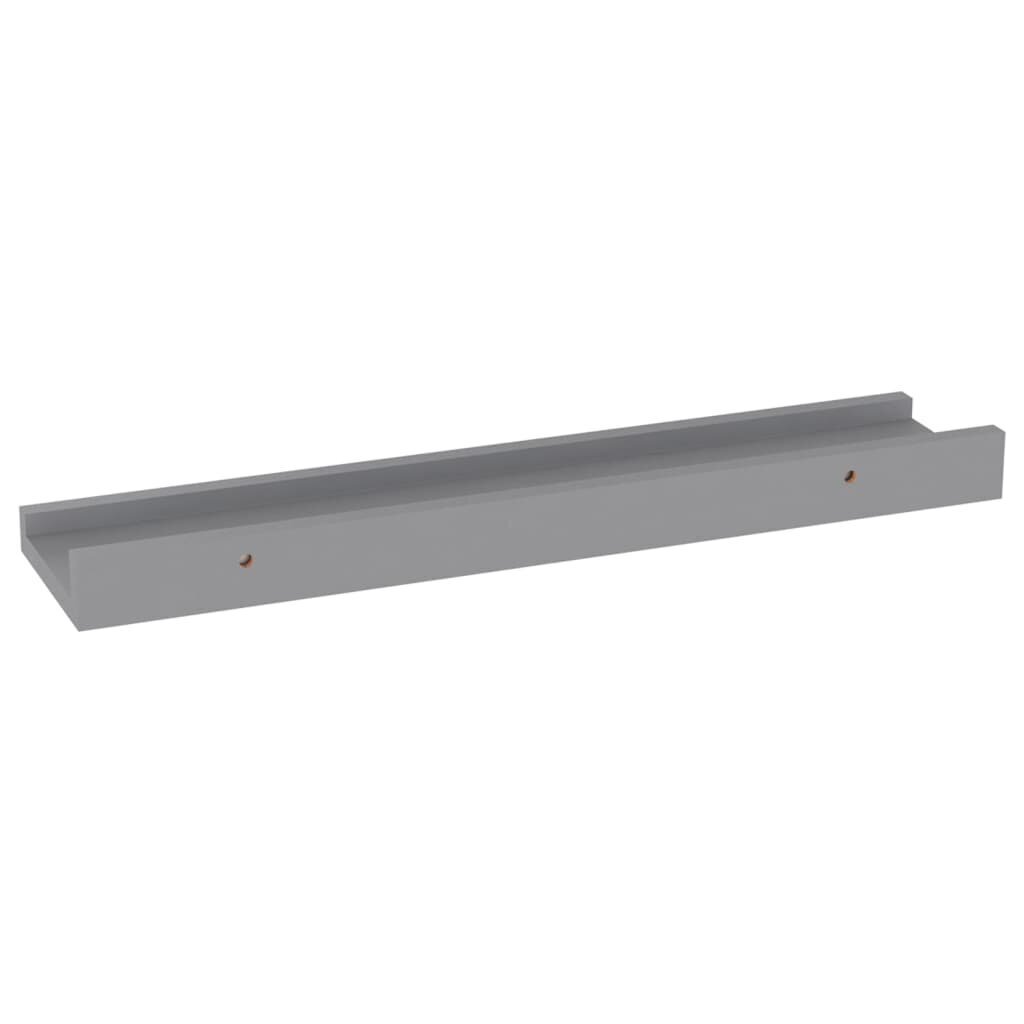 vidaXL Seinähyllyt 4 kpl harmaa 40x9x3 cm hinta ja tiedot | Hyllyt | hobbyhall.fi